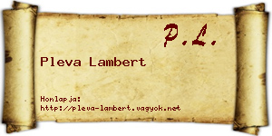 Pleva Lambert névjegykártya